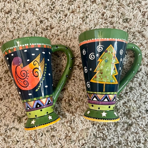 Christmas Holiday decor Bundle Mugs Mudpie Towel Salt Pepper, Santa Trinket Box - Picture 7 of 14